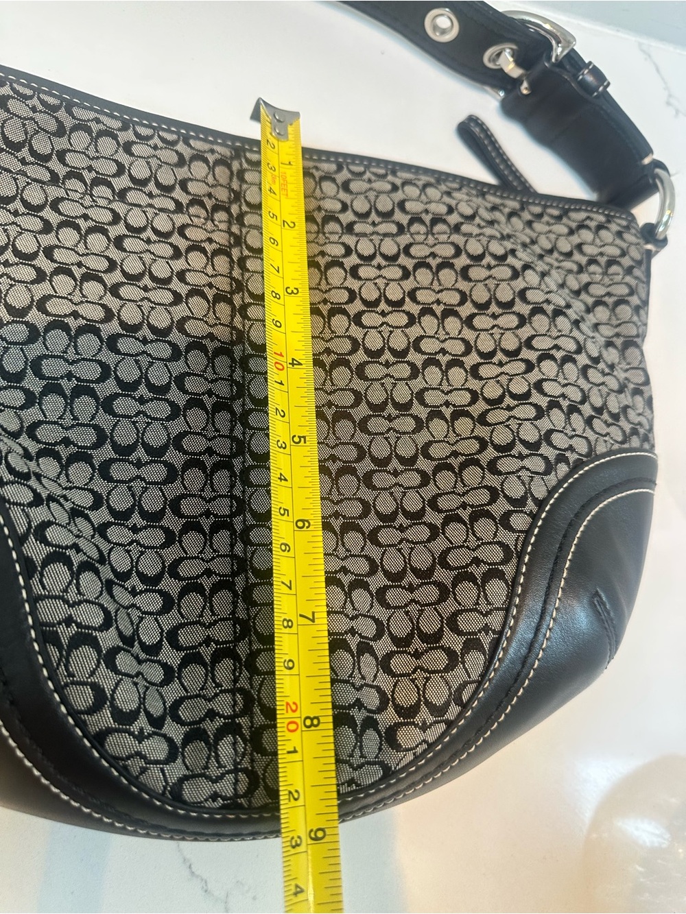 Coach Signature Y2K mini C Soho Hobo Bag in Black and Gray EUC 2007 - Picture 13 of 14